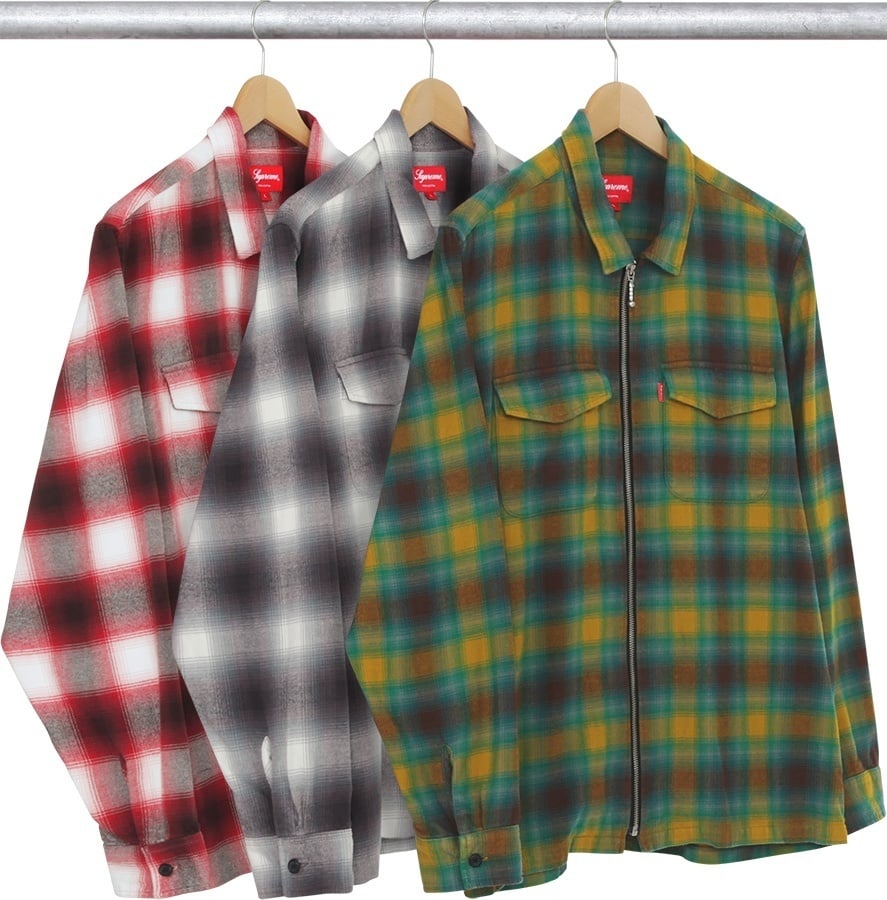 Shadow Plaid Zip-Front Shirt